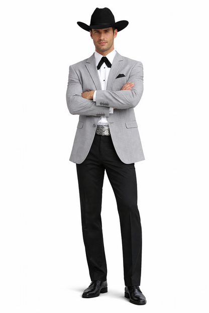 2 Button  Cowboy Dinner Jacket in Grey