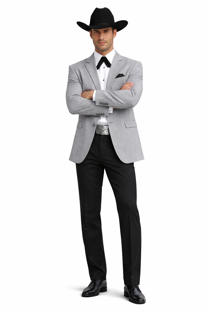 2 Button  Cowboy Dinner Jacket in Grey
