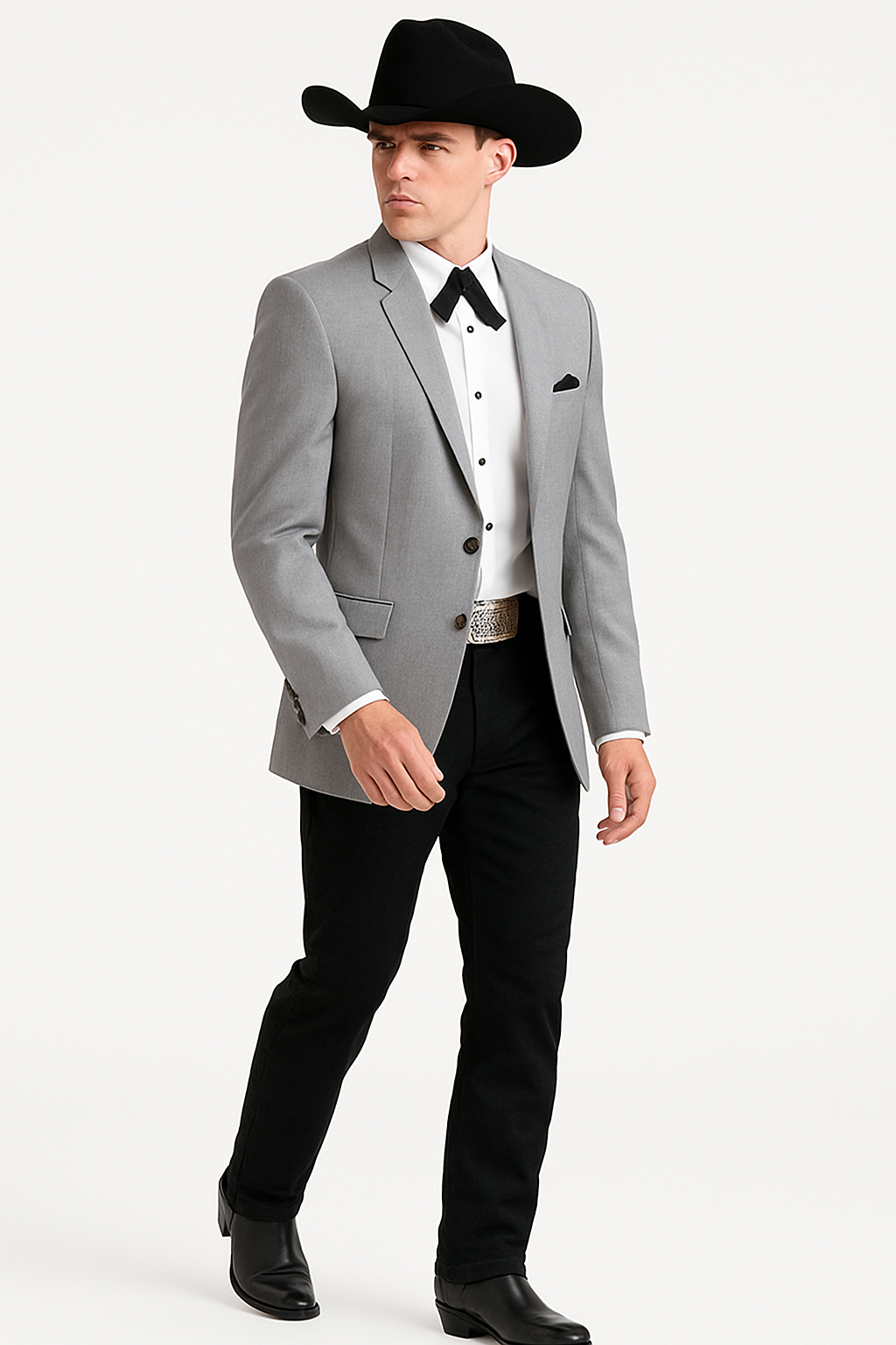 2 Button  Cowboy Dinner Jacket in Grey