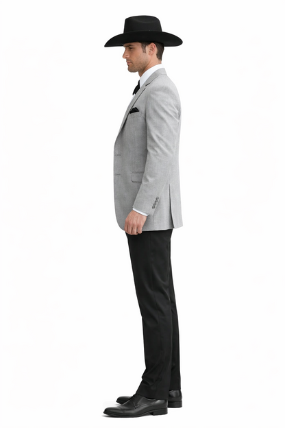 2 Button  Cowboy Dinner Jacket in Grey