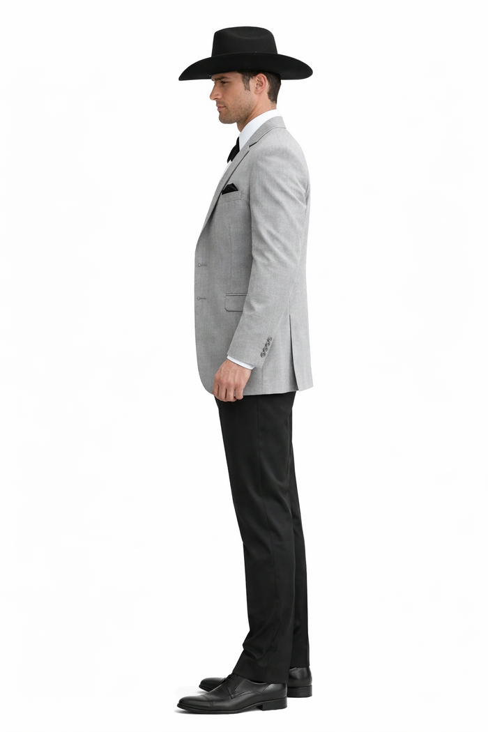2 Button  Cowboy Dinner Jacket in Grey