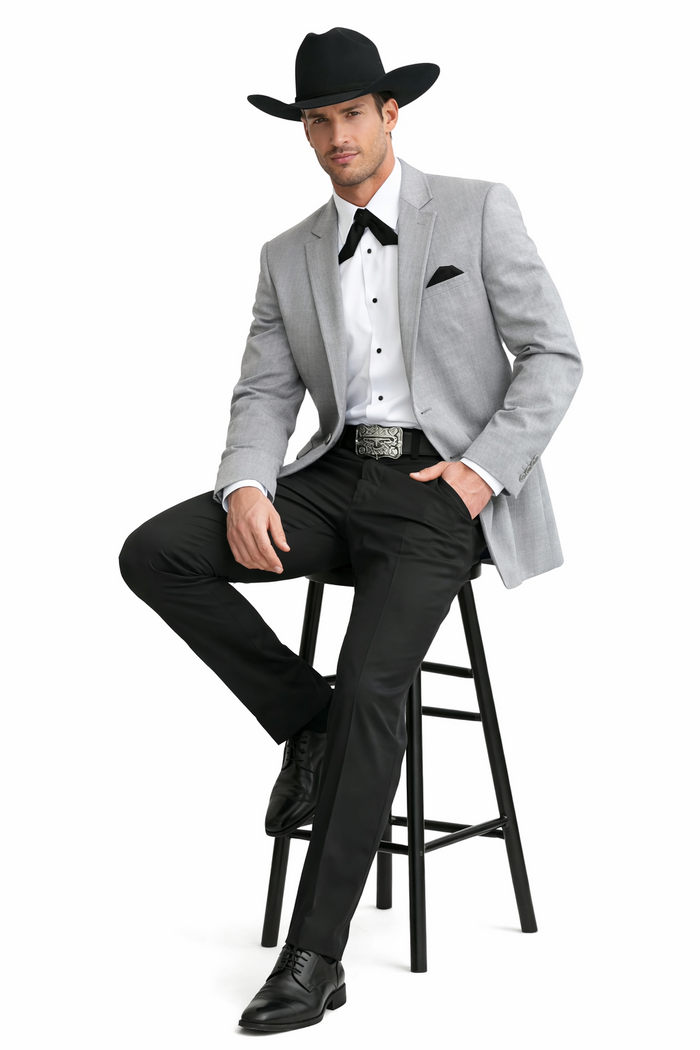 2 Button  Cowboy Dinner Jacket in Grey