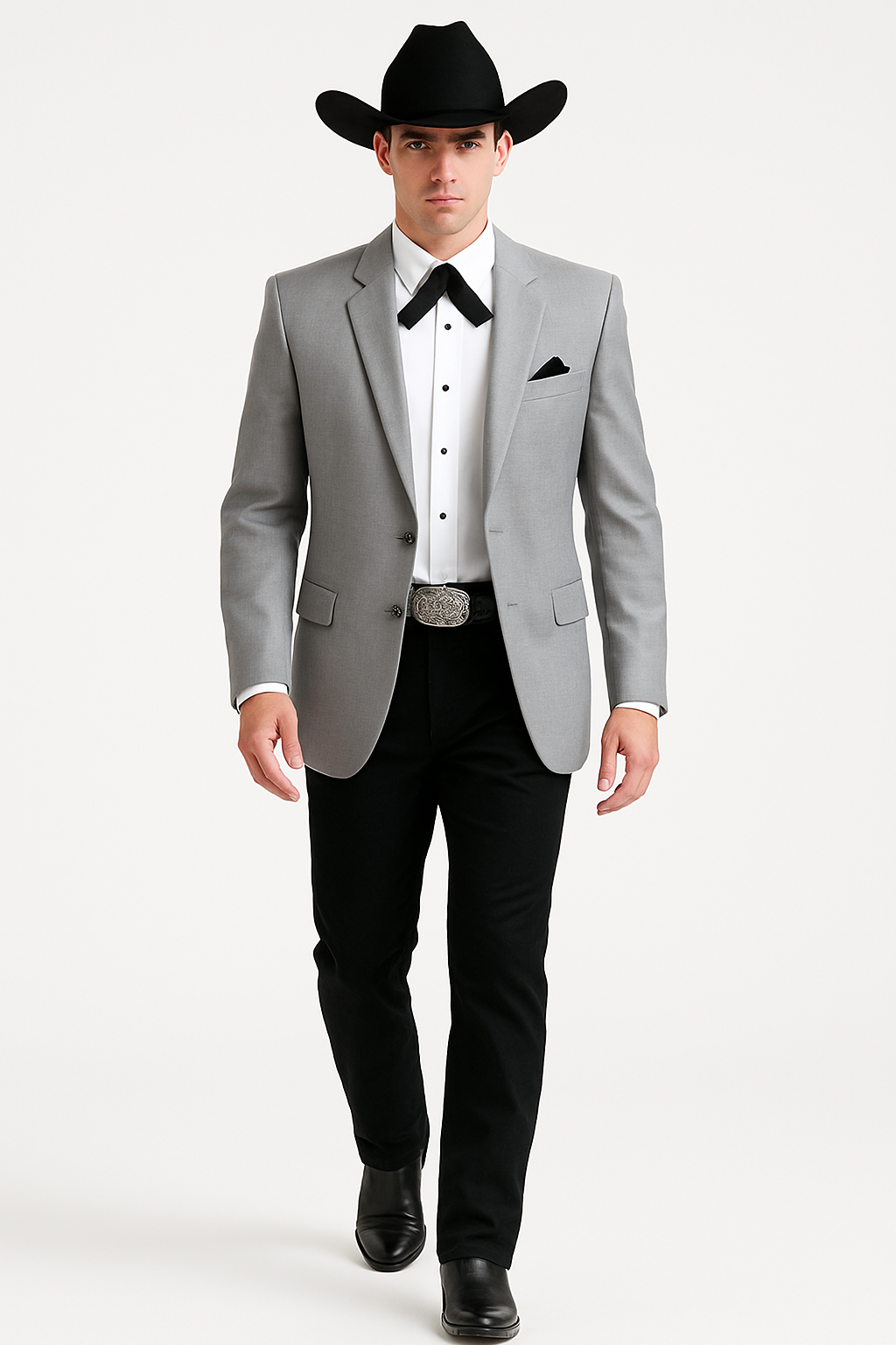 2 Button  Cowboy Dinner Jacket in Grey