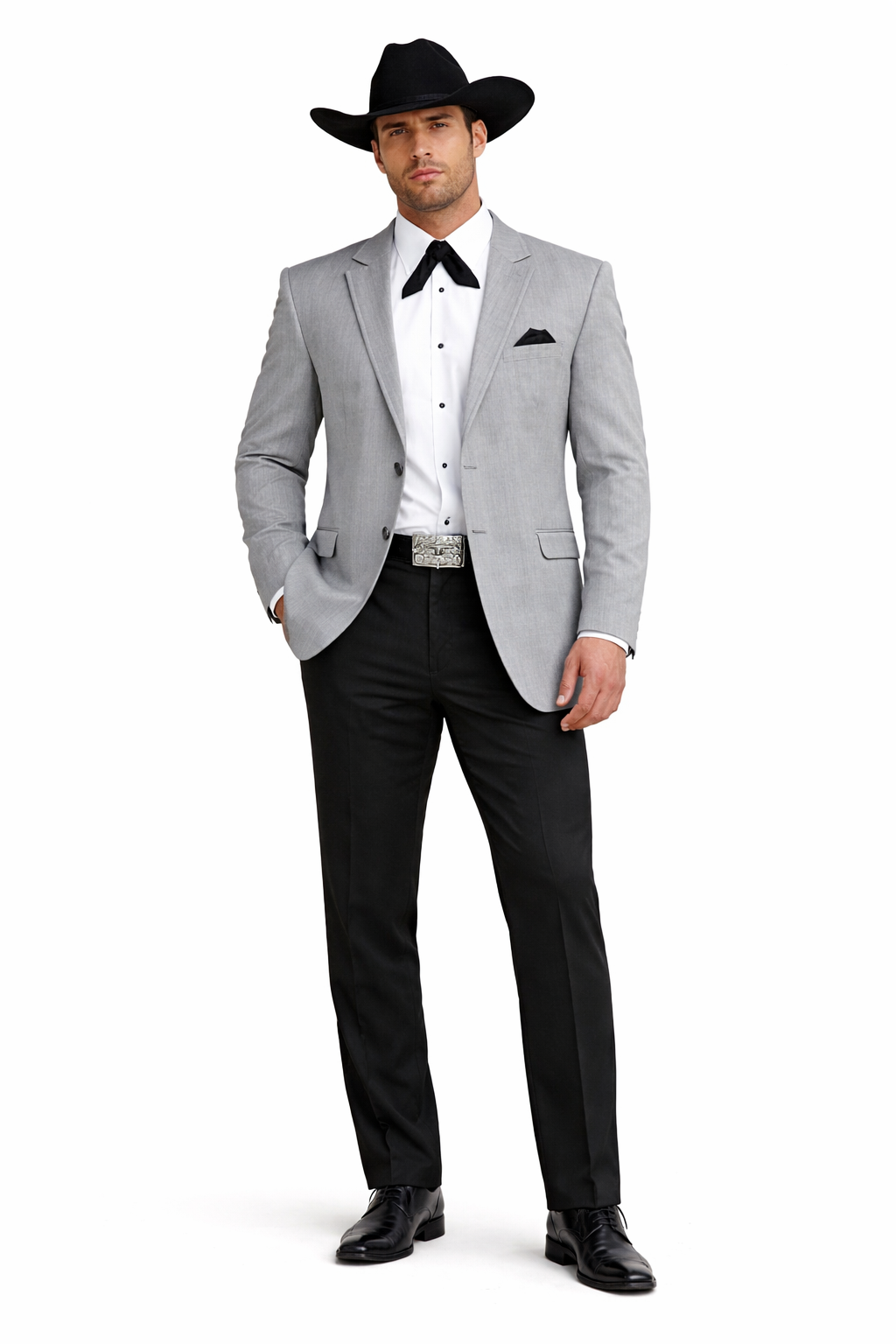 2 Button  Cowboy Dinner Jacket in Grey