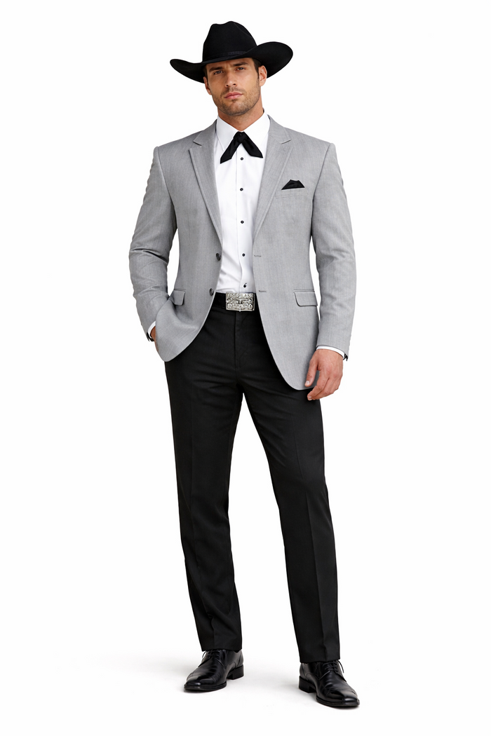 2 Button  Cowboy Dinner Jacket in Grey