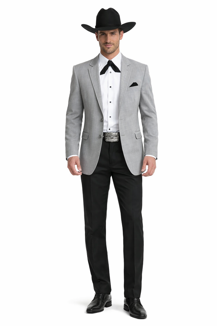 2 Button  Cowboy Dinner Jacket in Grey