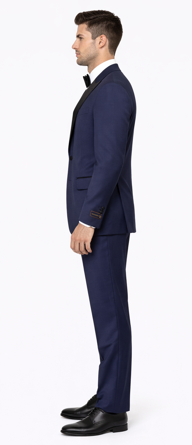 2 Button Designer Peak Tuxedo in Navy Blue
