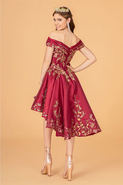 2 Piece Off Shoulder Satin Ball Gown by Elizabeth K GL3098 - Quinceanera Dresses