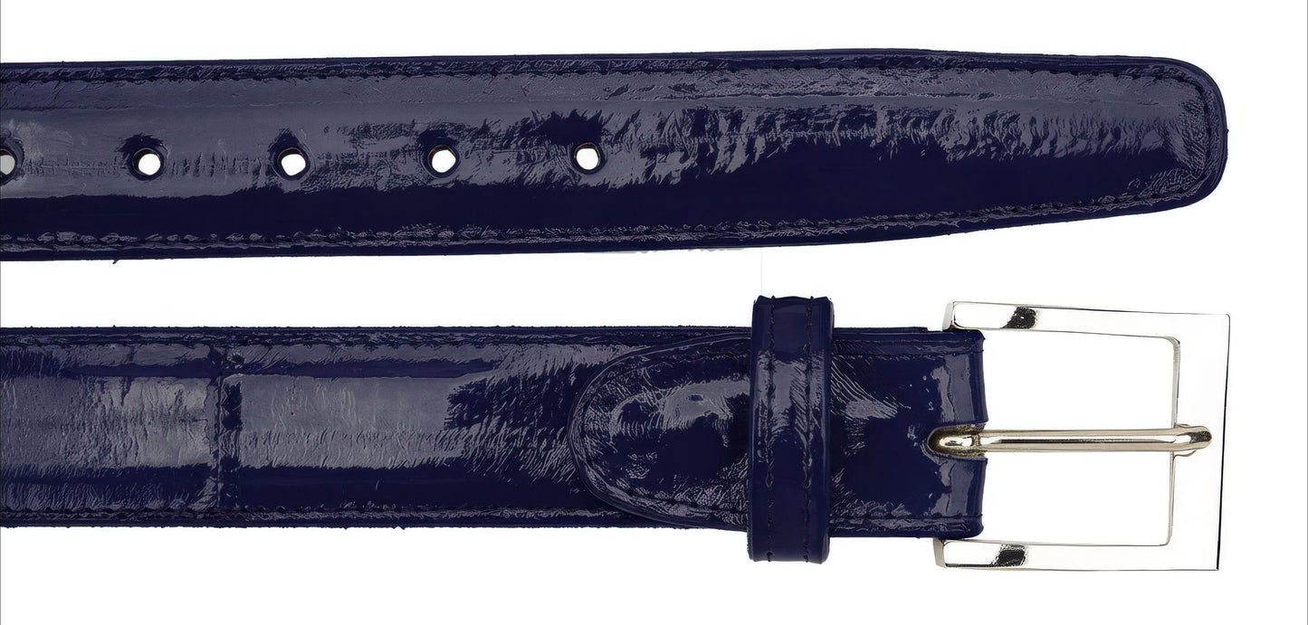 Belvedere Eel Belt - Navy Eel Skin Luxury Shoe