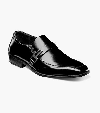 Stacy Adams ABRAM Moc Toe Bit Slip On Black by Stacy Adams Shoes
