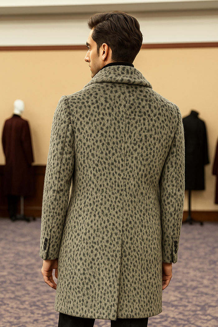 Vintage 1920s Gangster Pimp Coat  Full Length Leopard Faux Fur Style