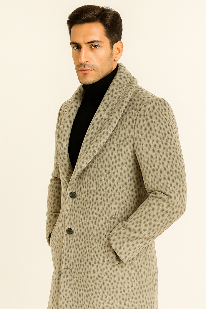 Vintage 1920s Gangster Pimp Coat  Full Length Leopard Faux Fur Style