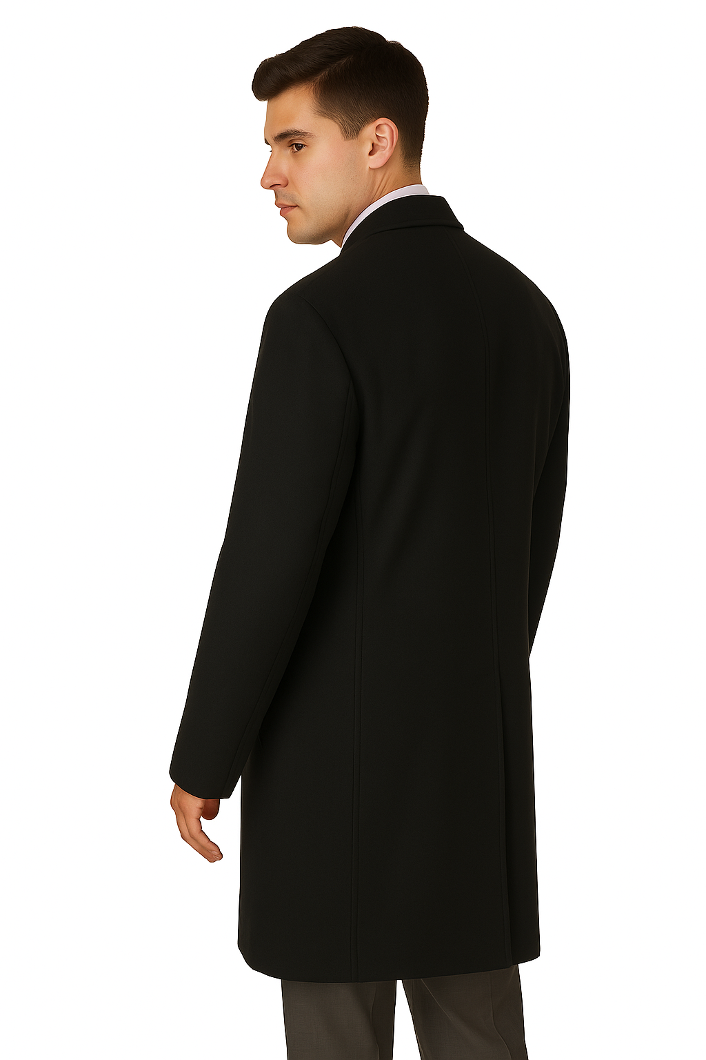Men's Heavy Wool Overcoat  Classic Full Length Winter Topcoat