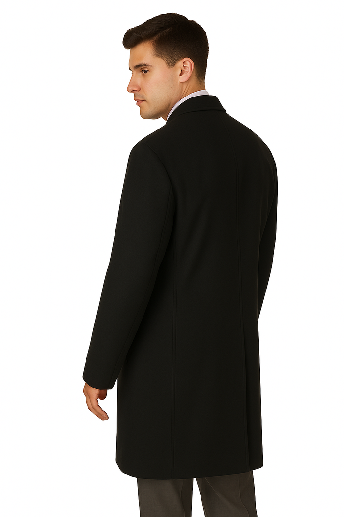 Men's Heavy Wool Overcoat  Classic Full Length Winter Topcoat