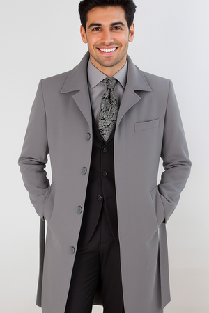 Men's Full Length Overcoat  Classic Winter Long Top Coat