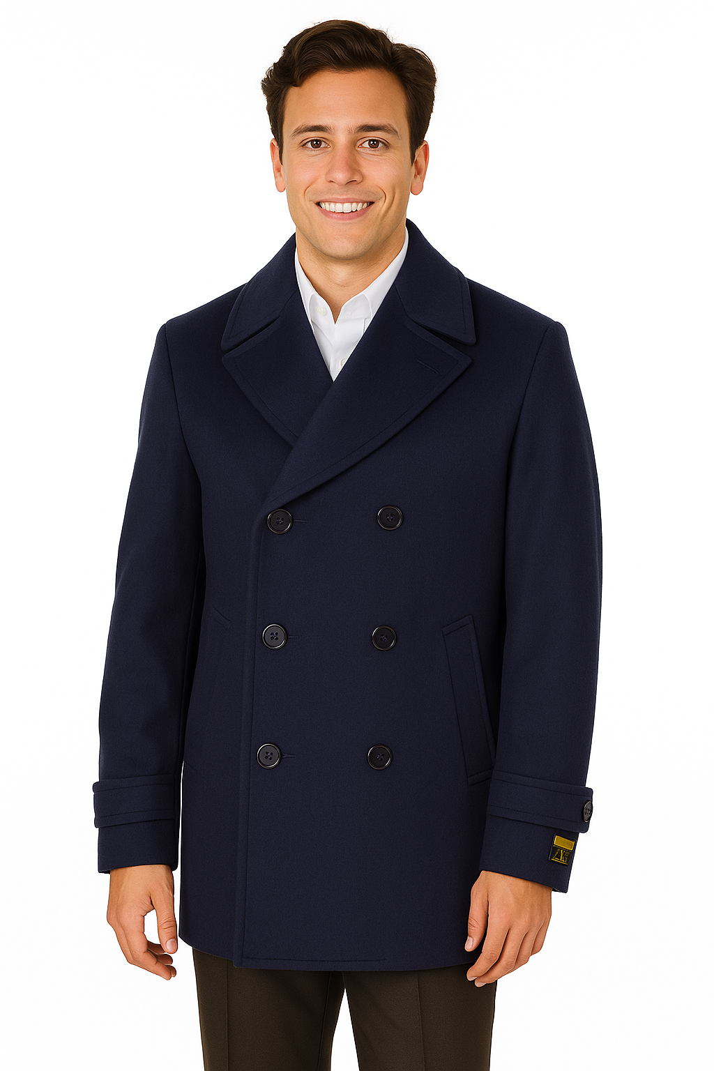 Big & Tall Men's Wool Peacoat  Classic Double Breasted Overcoat