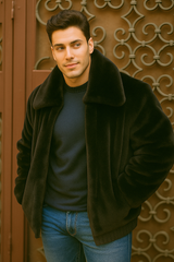 mens-black-faux-fur-overcoat-fuzzy-warm-winter-jacket-style