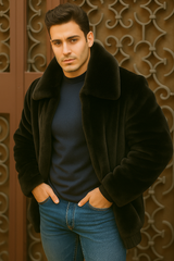 mens-black-faux-fur-overcoat-fuzzy-warm-winter-jacket-style