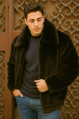 mens-black-faux-fur-overcoat-fuzzy-warm-winter-jacket-style