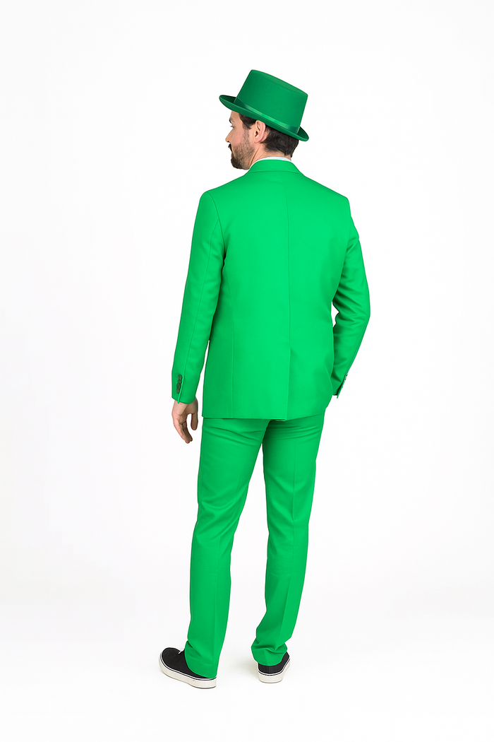 Vibrant Green Costume Suit with Matching Hat  Bold Party & Event Wear