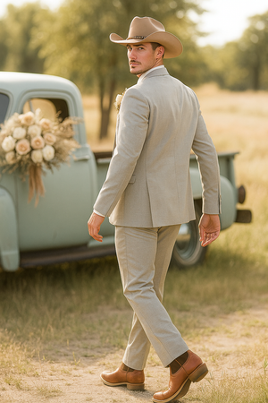 Elegant Cowboy Style Suit for Men - Perfect for Weddings & Events