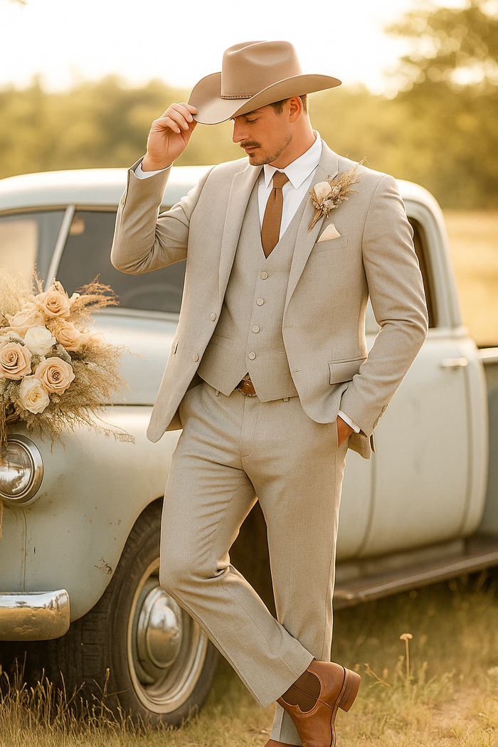 Elegant Cowboy Style Suit for Men - Perfect for Weddings & Events