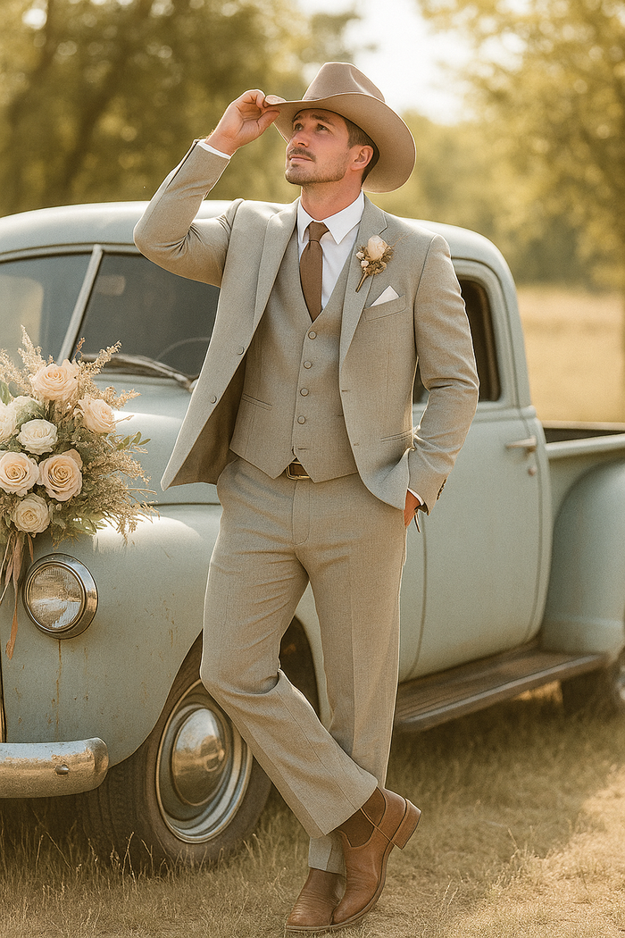Elegant Cowboy Style Suit for Men - Perfect for Weddings & Events