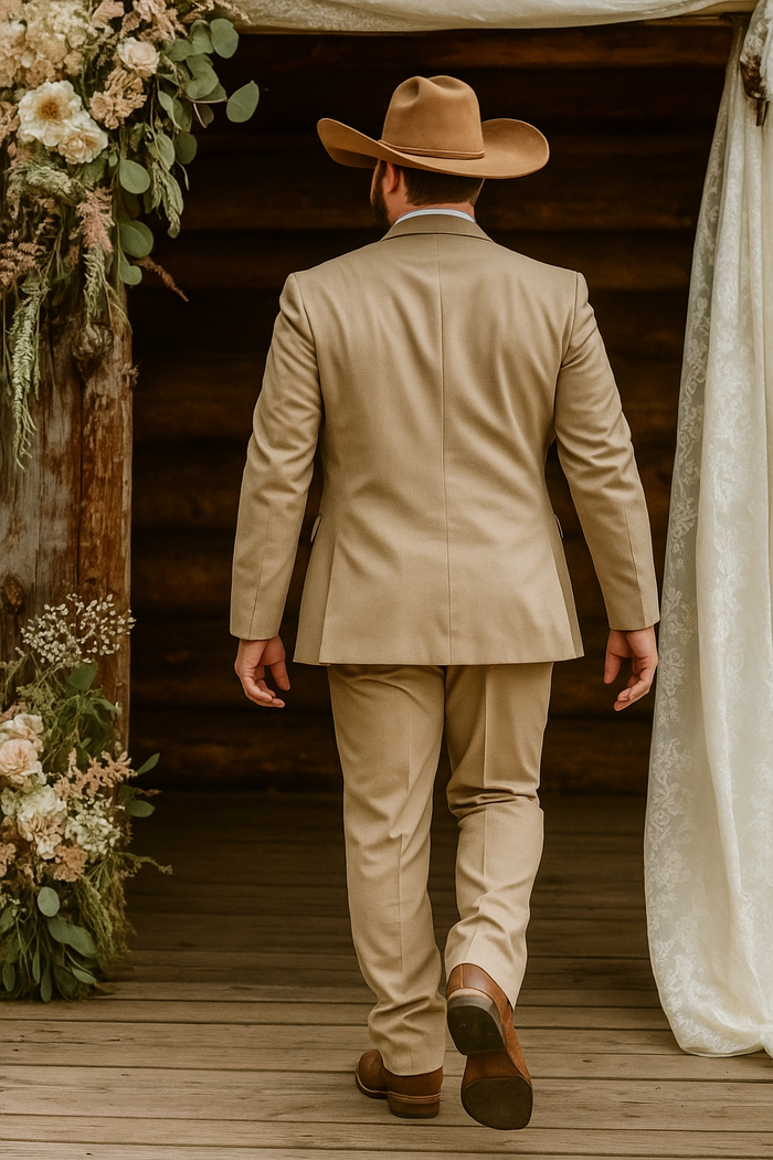 Stylish Cowboy Wedding Suit for Men - Rustic Western Elegance
