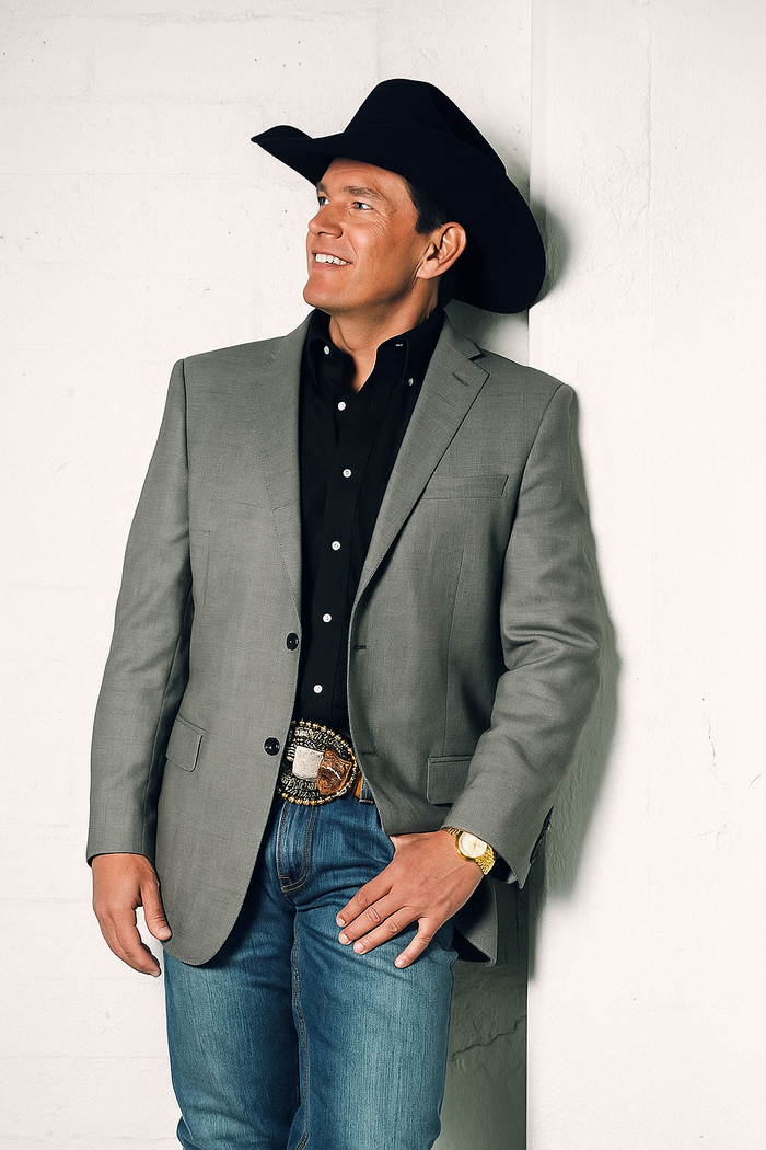 Modern Cowboy Blazer for Men Grey Western Jacket with Style