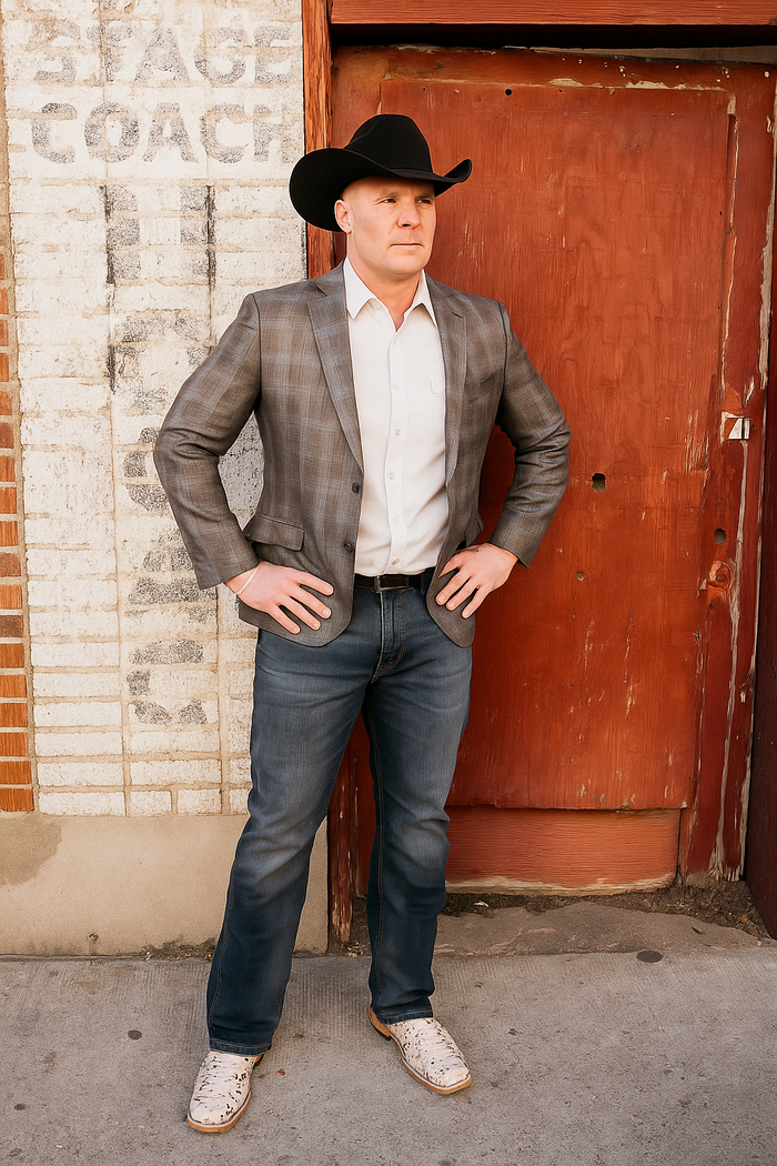 Plaid Cowboy Blazer for Men - Western Style with Rustic Elegance