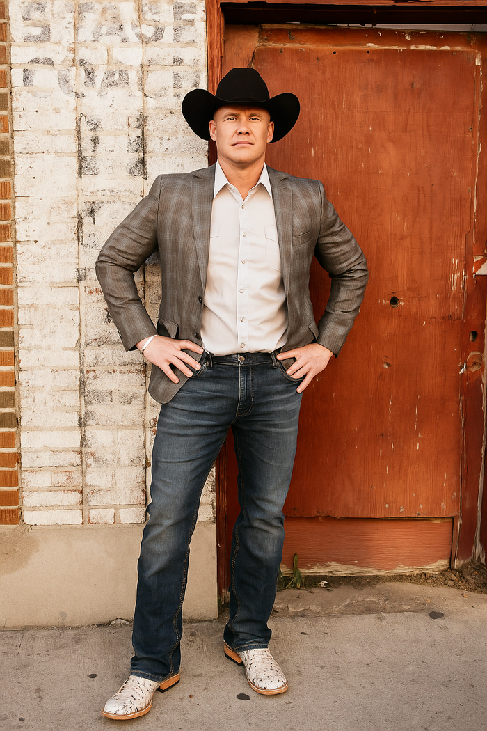 Plaid Cowboy Blazer for Men - Western Style with Rustic Elegance