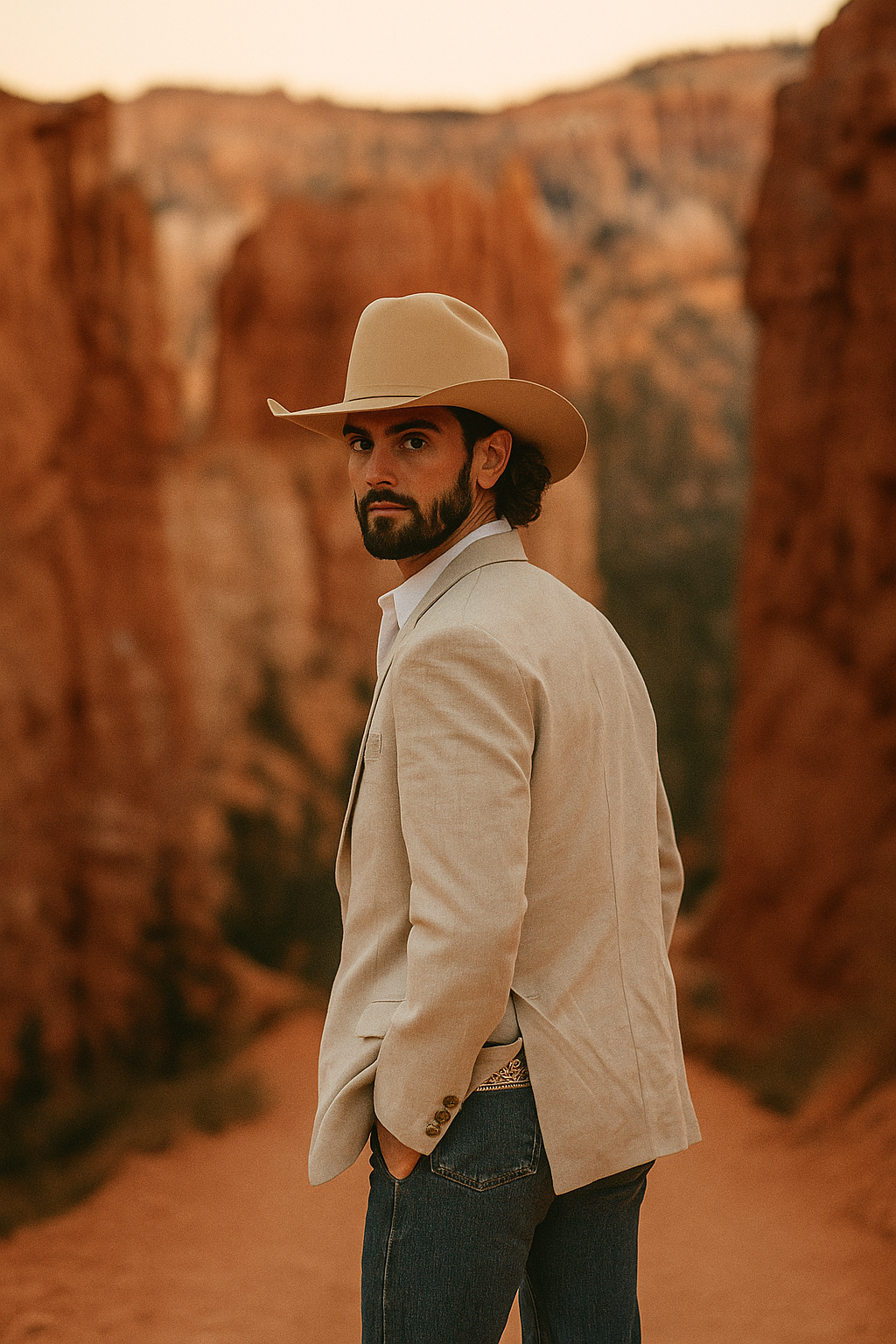 Casual Cowboy Blazer for Men – Western Style with Rustic Charm