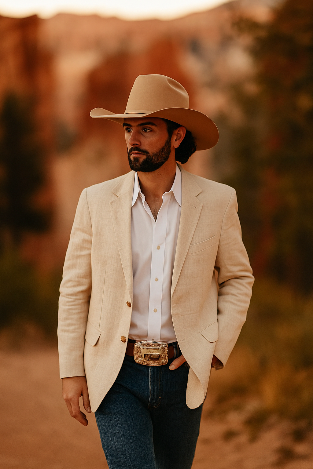 Casual Cowboy Blazer for Men – Western Style with Rustic Charm