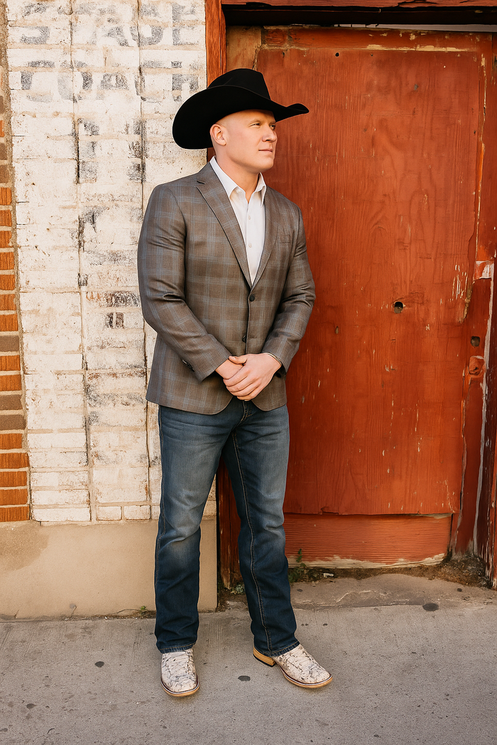 Plaid Cowboy Blazer for Men - Western Style with Rustic Elegance