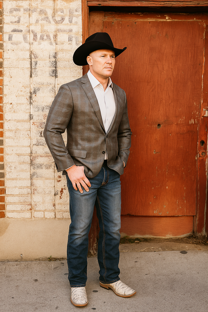 Plaid Cowboy Blazer for Men  Western Style with Rustic Elegance