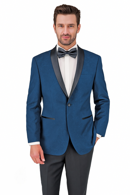Arlan Paisly Tuxedo by Giorgio Fiorelli in Burgundy/Blue/Black