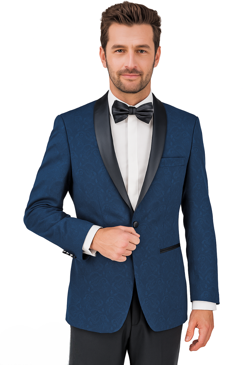 Arlan Paisly Tuxedo by Giorgio Fiorelli in Burgundy/Blue/Black