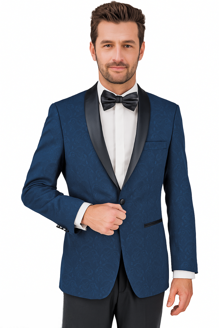 Shawl Paisly Tuxedo by Giorgio Fiorelli in Burgundy, Gray, Blue