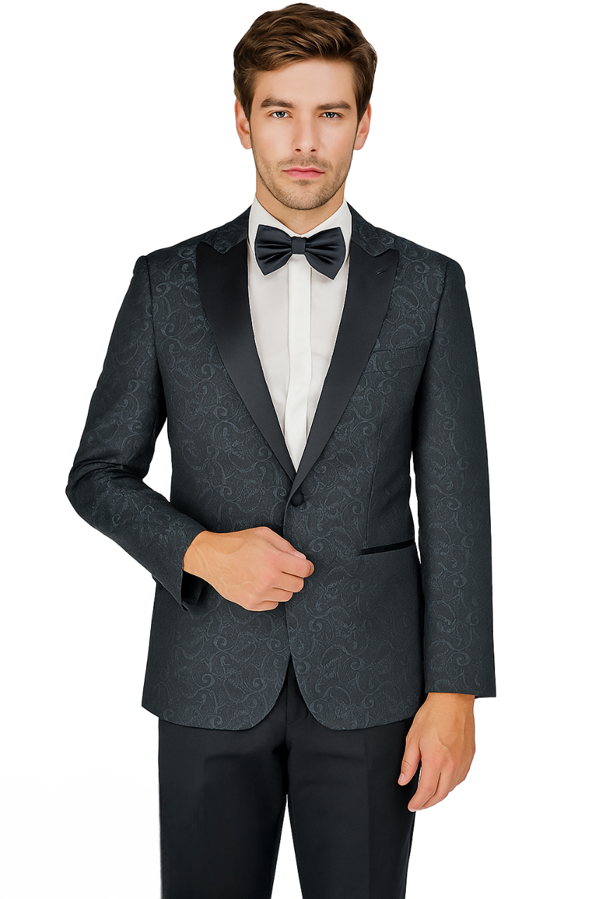 Arlan Paisly Tuxedo by Giorgio Fiorelli in Burgundy/Blue/Black