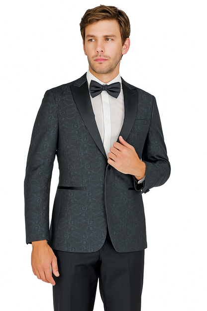 Arlan Paisly Tuxedo by Giorgio Fiorelli in Burgundy/Blue/Black