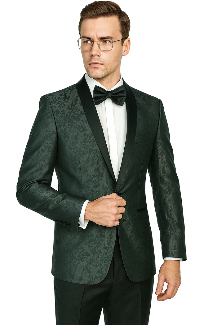 Shawl Paisly Tuxedo by Giorgio Fiorelli in Burgundy, Gray, Blue