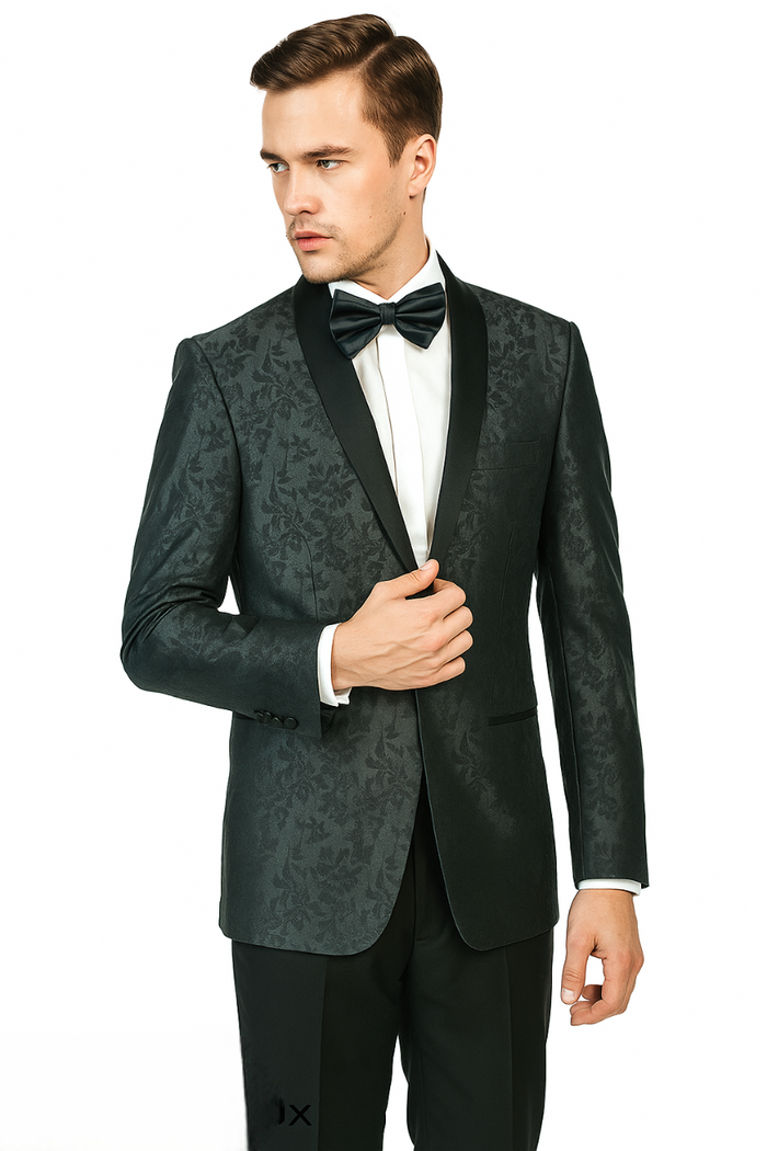 Shawl Paisly Tuxedo by Giorgio Fiorelli in Burgundy, Gray, Blue