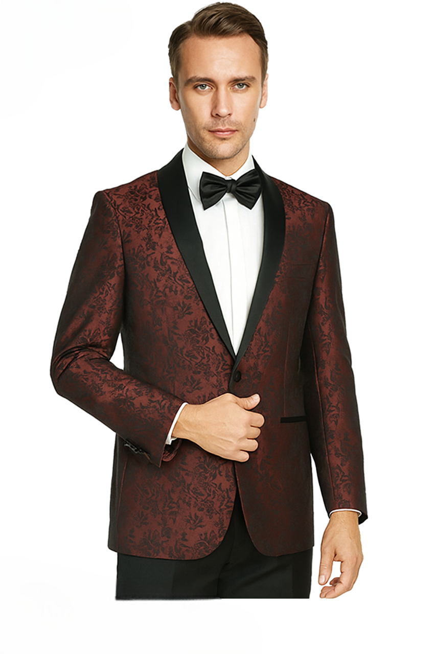 Arlan Paisly Tuxedo by Giorgio Fiorelli in Burgundy/Blue/Black