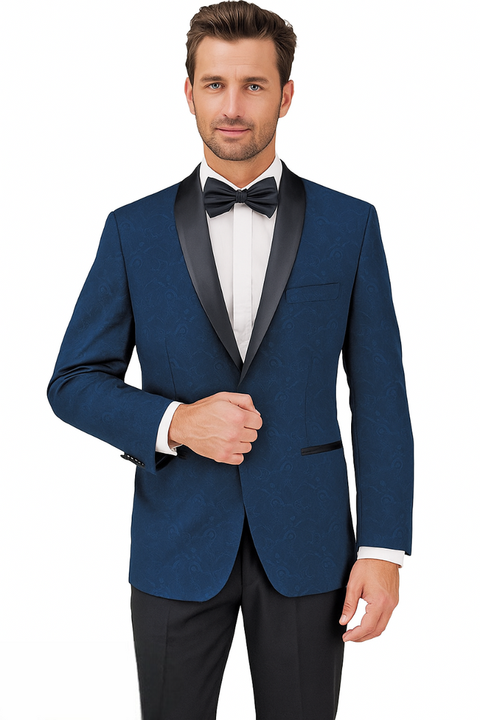 Shawl Paisly Tuxedo by Giorgio Fiorelli in Burgundy, Gray, Blue
