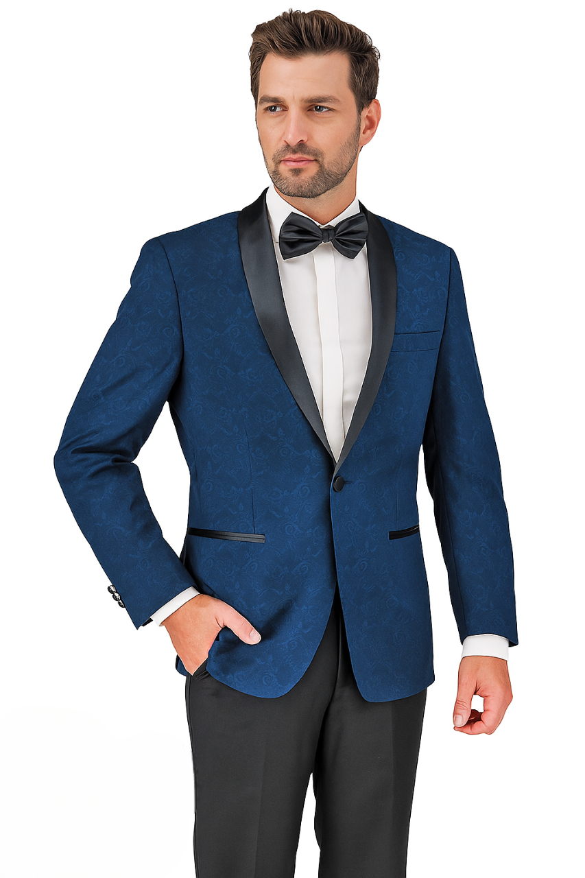 Arlan Paisly Tuxedo by Giorgio Fiorelli in Burgundy/Blue/Black