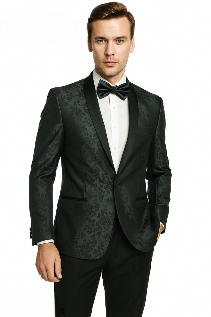 Shawl Paisly Tuxedo by Giorgio Fiorelli in Burgundy, Gray, Blue