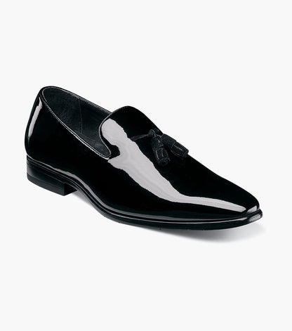 Stacy Adams PHOENIX Plain Toe Tassel Slip On Black Patent by Stacy Adams Shoes