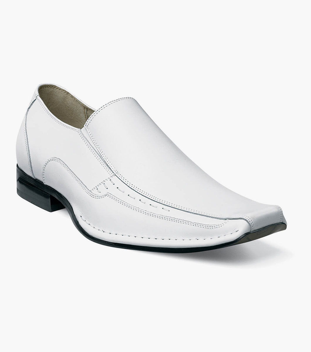 Stacy Adams TEMPLIN Bike Toe Loafer White by Stacy Adams Shoes