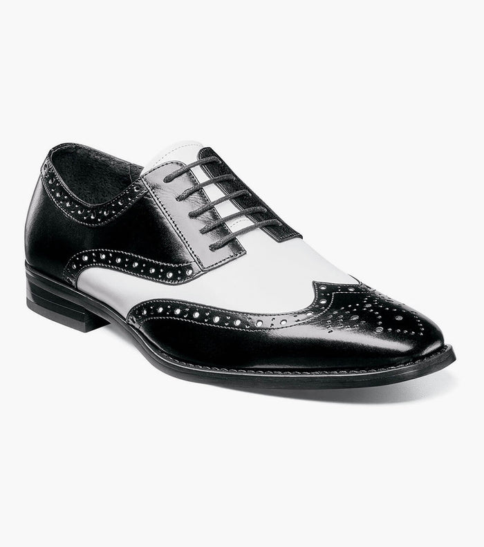 Stacy Adams TINSLEY Wingtip Oxford Black w/White by Stacy Adams Shoes