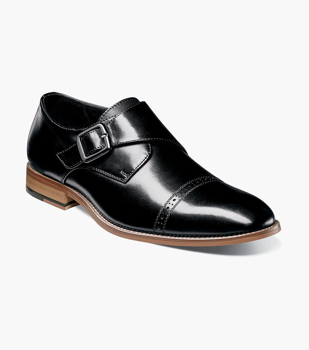 Stacy Adams DESMOND Cap Toe Monk Strap Black by Stacy Adams Shoes